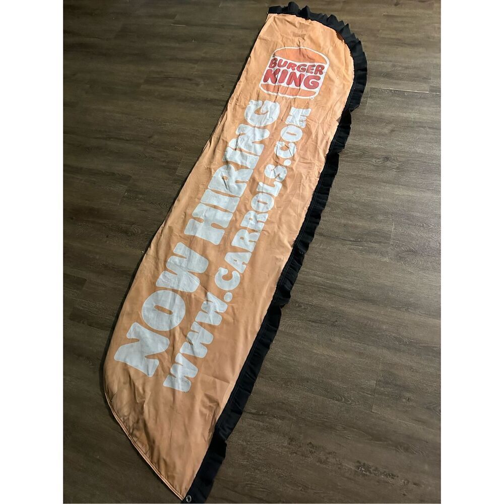 Burger King Official Now Hiring Feather Flag Outdoors 7.5 Feet Tall X 2.2 Feet